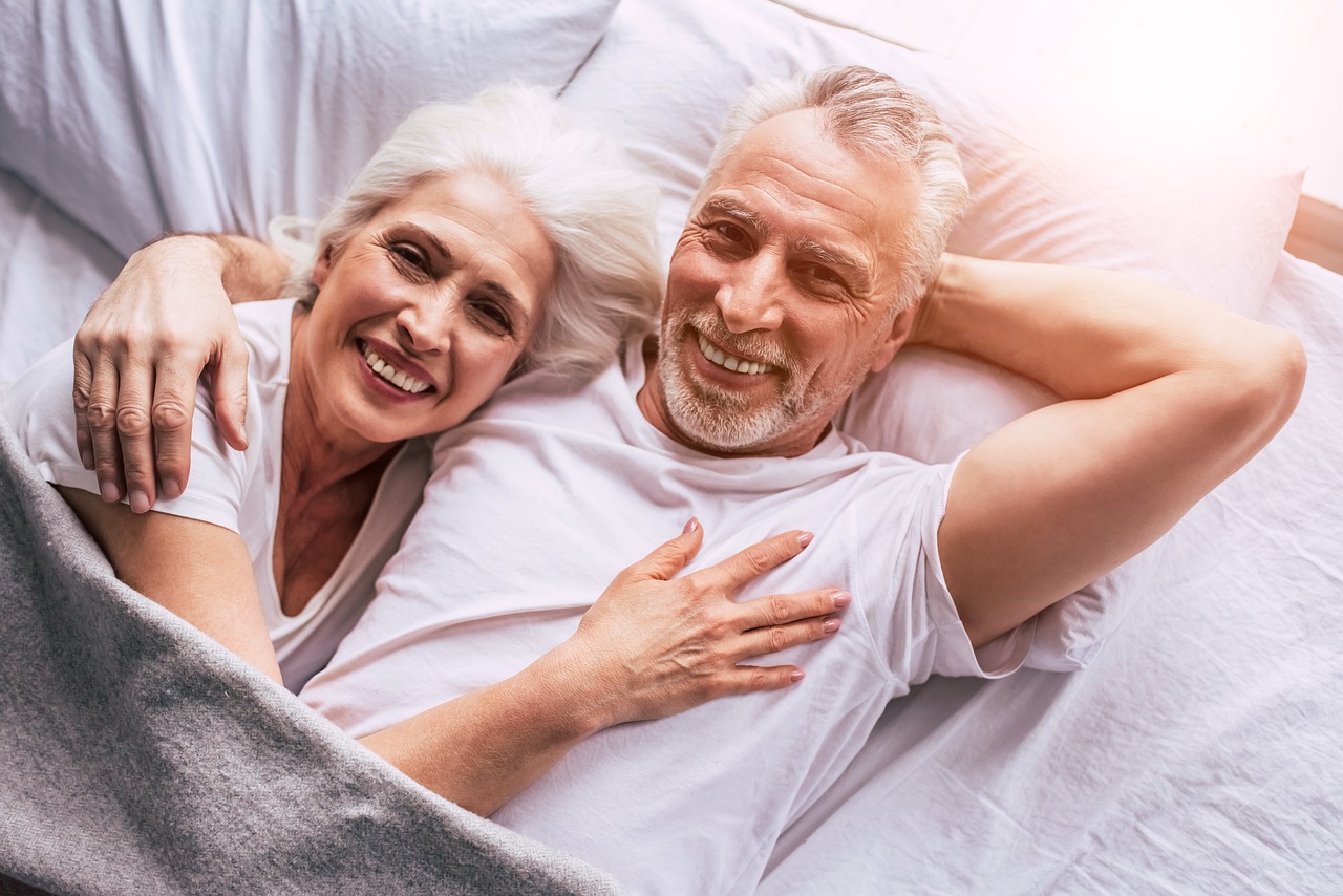 A retired couple at ease, the security that good employee benefits are built to protect.